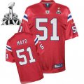 Wholesale Cheap Patriots #51 Jerod Mayo Red Alternate Super Bowl XLVI Embroidered NFL Jersey
