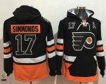 Wholesale Cheap Flyers #17 Wayne Simmonds Black Name & Number Pullover NHL Hoodie