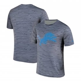 Wholesale Cheap Men\'s Detroit Lions Nike Gray Black Striped Logo Performance T-Shirt