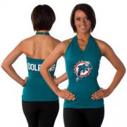 Wholesale Cheap Women's All Sports Couture Miami Dolphins Blown Coverage Halter Top