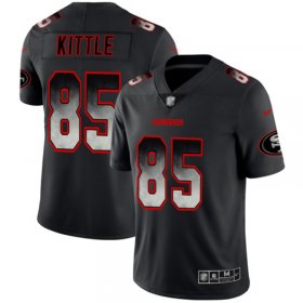 Wholesale Cheap Nike 49ers #85 George Kittle Black Men\'s Stitched NFL Vapor Untouchable Limited Smoke Fashion Jersey