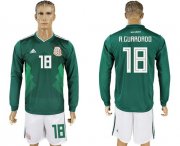 Wholesale Cheap Mexico #18 A.Guardado Home Long Sleeves Soccer Country Jersey