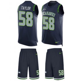 Wholesale Cheap Nike Seahawks #58 Darrell Taylor Steel Blue Team Color Men\'s Stitched NFL Limited Tank Top Suit Jersey