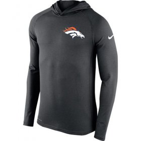 Wholesale Cheap Men\'s Denver Broncos Nike Charcoal Stadium Touch Hooded Performance Long Sleeve T-Shirt