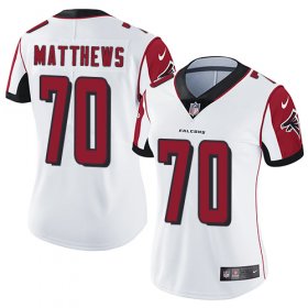 Wholesale Cheap Nike Falcons #70 Jake Matthews White Women\'s Stitched NFL Vapor Untouchable Limited Jersey