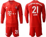 Wholesale Cheap Bayern Munchen #21 Lahm Home Long Sleeves Soccer Club Jersey