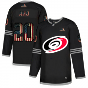 Wholesale Cheap Carolina Hurricanes #20 Sebastian Aho Adidas Men's Black USA Flag Limited NHL Jersey?