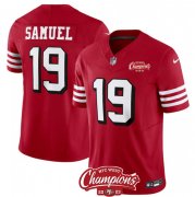 Cheap Men's San Francisco 49ers #19 Deebo Samuel Red 2023 F.U.S.E. NFC West Champions Patch Alternate Football Stitched Jersey
