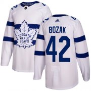 Wholesale Cheap Adidas Maple Leafs #42 Tyler Bozak White Authentic 2018 Stadium Series Stitched NHL Jersey