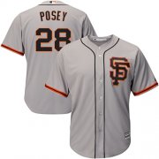Wholesale Cheap Giants #28 Buster Posey Grey Road 2 Cool Base Stitched Youth MLB Jersey