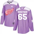 Wholesale Cheap Adidas Red Wings #65 Danny DeKeyser Purple Authentic Fights Cancer Stitched NHL Jersey