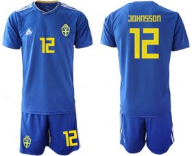 Wholesale Cheap Sweden #12 Johansson Away Soccer Country Jersey