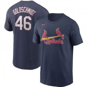 Wholesale Cheap St. Louis Cardinals #46 Paul Goldschmidt Nike Name & Number T-Shirt Navy