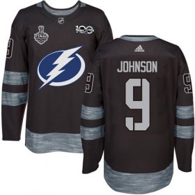 Wholesale Cheap Adidas Lightning #9 Tyler Johnson Black 1917-2017 100th Anniversary 2020 Stanley Cup Final Stitched NHL Jersey