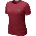 Wholesale Cheap Women's Nike New York Jets Chest Embroidered Logo T-Shirt Red