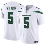 Cheap Men's New York Jets #5 Garrett Wilson White 2023 F.U.S.E. Vapor Untouchable Limited Football Stitched Jersey