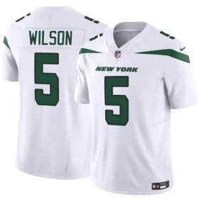 Cheap Men\'s New York Jets #5 Garrett Wilson White 2023 F.U.S.E. Vapor Untouchable Limited Football Stitched Jersey