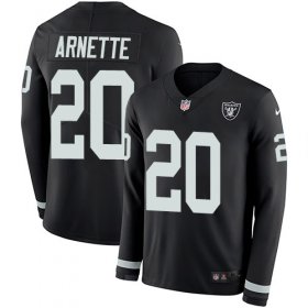 Wholesale Cheap Nike Raiders #20 Damon Arnette Black Team Color Men\'s Stitched NFL Limited Therma Long Sleeve Jersey