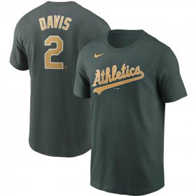 Wholesale Cheap Oakland Athletics #2 Khris Davis Nike Name & Number Team T-Shirt Green