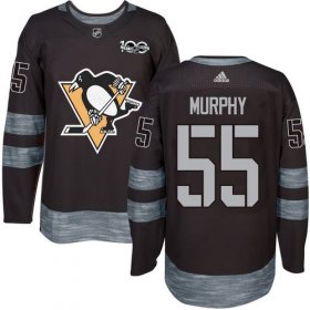 Wholesale Cheap Adidas Penguins #55 Larry Murphy Black 1917-2017 100th Anniversary Stitched NHL Jersey