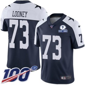 Wholesale Cheap Nike Cowboys #73 Joe Looney Navy Blue Thanksgiving Men\'s Stitched With Established In 1960 Patch NFL 100th Season Vapor Untouchable Limited Throwback Jersey