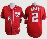 Wholesale Cheap Nationals #2 Denard Span Red Cool Base Stitched MLB Jersey