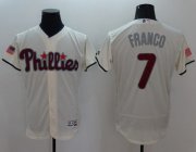 Wholesale Cheap Phillies #7 Maikel Franco Cream Fashion Stars & Stripes Flexbase Authentic Stitched MLB Jersey