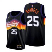 Wholesale Cheap Men's Phoenix Suns #25 Mikal Bridges Black Authentic Statement Edition Basketball Jersey