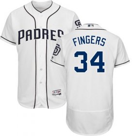 Wholesale Cheap Padres #34 Rollie Fingers White Flexbase Authentic Collection Stitched MLB Jersey