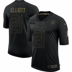 Cheap Dallas Cowboys #21 Ezekiel Elliott Nike 2020 Salute To Service Limited Jersey Black