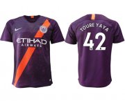Wholesale Cheap Manchester City #42 Toure Yaya Third Soccer Club Jersey