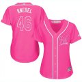Wholesale Cheap Brewers #46 Corey Knebel Pink Fashion Women's Stitched MLB Jersey
