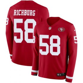 Wholesale Cheap Nike 49ers #58 Weston Richburg Red Team Color Youth Stitched NFL Limited Therma Long Sleeve Jersey