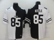 Wholesale Cheap Men's San Francisco 49ers #85 George Kittle White Black Peaceful Coexisting 2020 Vapor Untouchable Stitched NFL Nike Limited Jersey
