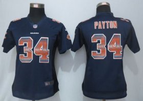 Wholesale Cheap Nike Bears #34 Walter Payton Navy Blue Team Color Women\'s Stitched NFL Elite Strobe Jersey