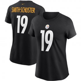 Wholesale Cheap Pittsburgh Steelers #19 JuJu Smith-Schuster Nike Women\'s Team Player Name & Number T-Shirt Black