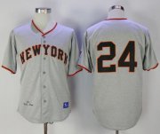 Wholesale Cheap Mitchell And Ness 1951 Giants #24 Willie Mays Grey Throwback Stitched MLB Jersey