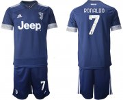 Wholesale Cheap Men 2020-2021 club Juventus away 7 blue Soccer Jerseys