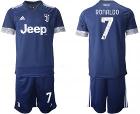 Wholesale Cheap Men 2020-2021 club Juventus away 7 blue Soccer Jerseys