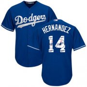 Wholesale Cheap Dodgers #14 Enrique Hernandez Blue Team Logo Fashion Stitched MLB Jersey