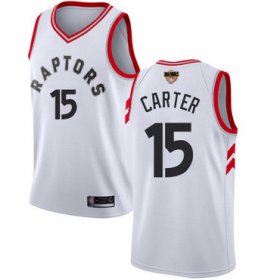 Cheap Raptors #15 Vince Carter White 2019 Finals Bound Youth Basketball Swingman Association Edition Jersey
