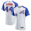 Cheap Men's Atlanta Braves #44 Hank Aaron White 2023 City Connect Flex Base Stitched Jersey