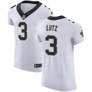 Wholesale Cheap Nike Saints #3 Wil Lutz White Men's Stitched NFL Vapor Untouchable Elite Jersey