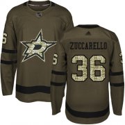 Wholesale Cheap Adidas Stars #36 Mats Zuccarello Green Salute to Service Youth Stitched NHL Jersey