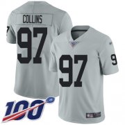 Wholesale Cheap Nike Raiders #97 Maliek Collins Silver Men's Stitched NFL Limited Inverted Legend 100th Season Jersey