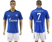 Wholesale Cheap Schalke 04 #7 Meyer Blue Home Soccer Club Jersey