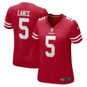 Women San Francisco 49ers #5 Trey Lance Red Vapor Untouchable Limited Jersey