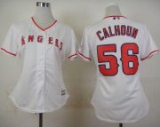 Wholesale Cheap Angels #56 Kole Calhoun White Home Women's Stitched MLB Jersey