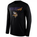 Wholesale Cheap Men's Minnesota Vikings Nike Black Legend Staff Practice Long Sleeves Performance T-Shirt