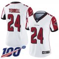 Wholesale Cheap Nike Falcons #24 A.J. Terrell White Women's Stitched NFL 100th Season Vapor Untouchable Limited Jersey